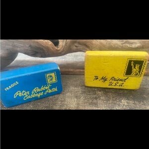 VTG Blue & Yellow Building Block Set ft. Peter the Rabbit Cabbage Patch